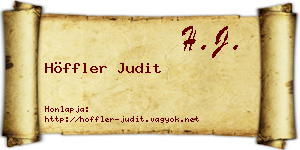 Höffler Judit névjegykártya